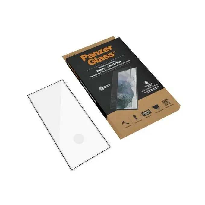Szkło ochronne E2E Microfracture do Samsung S22 Ultra (G908) PanzerGlass, Case Friendly, antybakteryjne, czarne