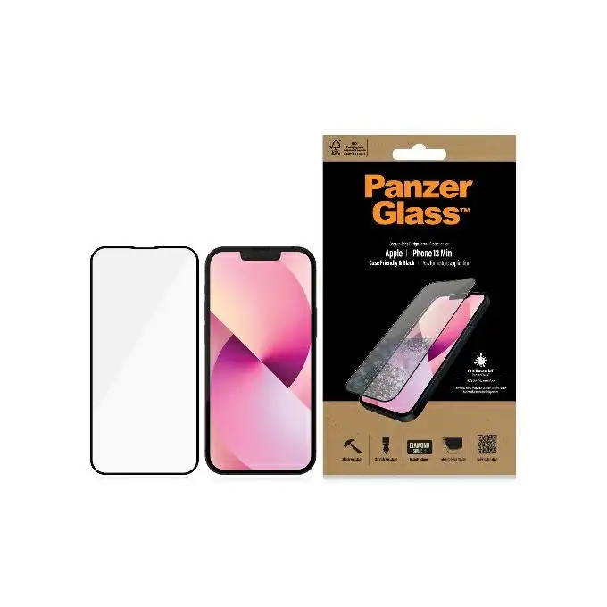 Szkło ochronne E2E Microfracture do iPhone 13 Mini PanzerGlass, Case Friendly, antybakteryjne, czarne