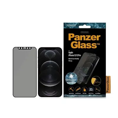 Szkło ochronne E2E Super+ do iPhone 12 / 12 Pro PanzerGlass, antybakteryjne Microfracture, Privacy