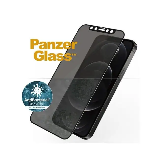 Szkło ochronne E2E Super+ do iPhone 12 / 12 Pro PanzerGlass, antybakteryjne Microfracture, Privacy