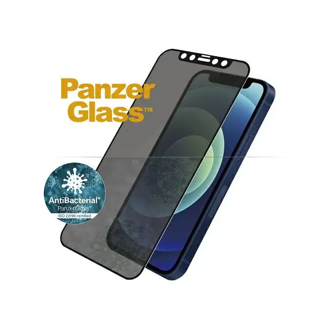 Szkło ochronne E2E Super+ do iPhone 12 Mini PanzerGlass, antybakteryjne Microfracture, Privacy