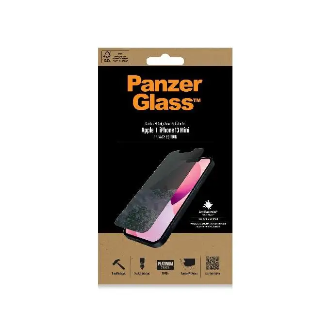 Szkło ochronne Standard Super+ do iPhone 13 Mini (5,4&quot;) PanzerGlass, Privacy, antybakteryjne