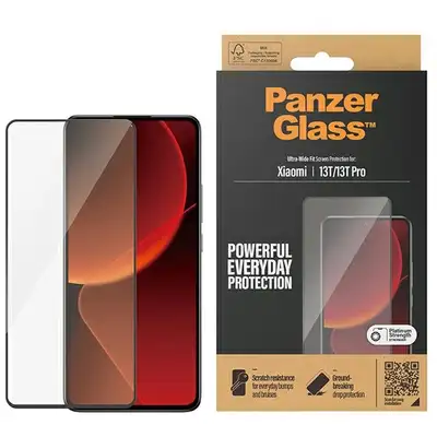 Szkło ochronne do Xiaomi 13T / 13T Pro PanzerGlass, antybakteryjne, czarne