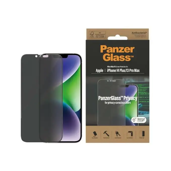Szkło ochronne do iPhone 14 Plus / 13 Pro Max (6,7&quot;) PanzerGlass, Privacy, antybakteryjne