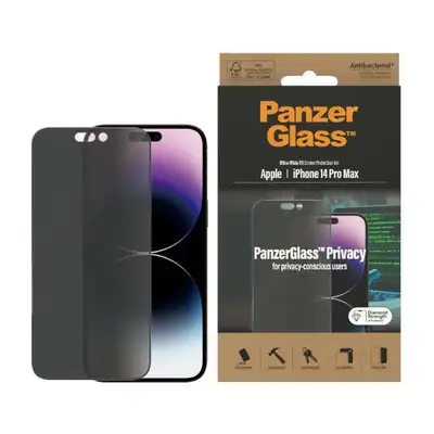 Szkło ochronne do iPhone 14 Pro Max (6,7&quot;) PanzerGlass, Privacy, antybakteryjne