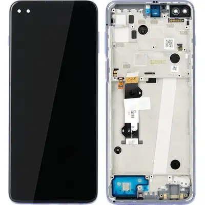 Wyświetlacz z ramką do Motorola Moto G (5G) Plus - filoletowy