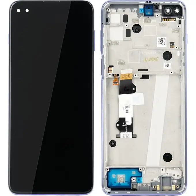 Wyświetlacz z ramką do Motorola Moto G (5G) Plus - filoletowy