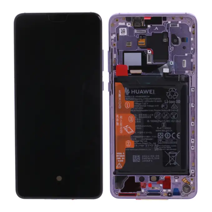 Wyświetlacz + bateria do Huawei Mate 30 - srebrny